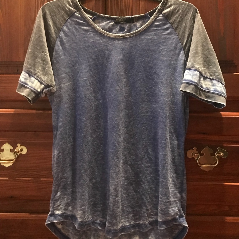 Purple/Blue/Gray distressed baseball tee